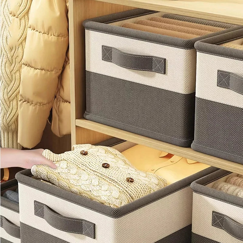 Large Storage Boxes Closet Storage Baskets for Clothes Blanket Beddings Towels Collapsible Closet Organizer Bins with Handles