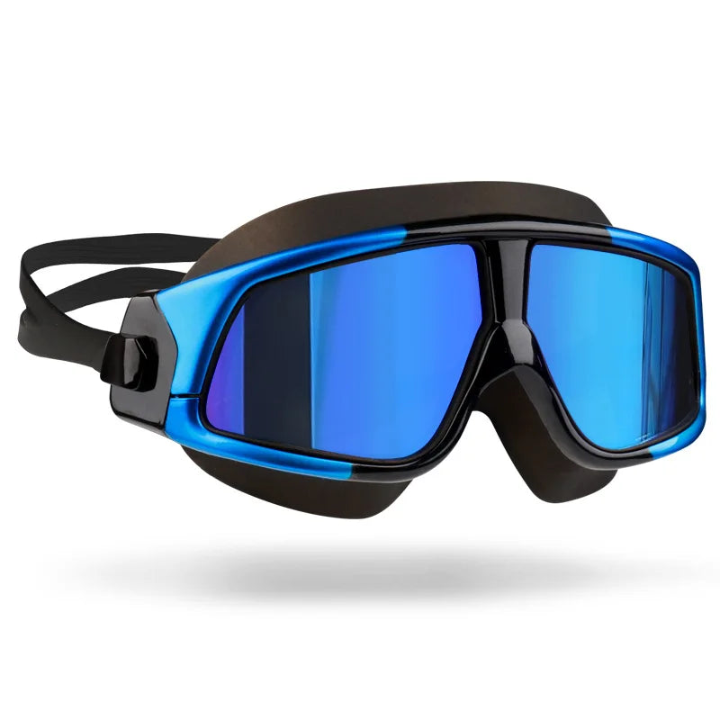 Aloma Outdoor Sports Adults Swimming Goggles Mirror Coating Tinted PC Lens Silicone Skirt Anti-Fog UV Protection for Swimming