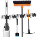 Wall Mount Heavy Duty Stainless Steel Double Tier Cleaning Tools Broom Hanger Mop Hooks Multifunction Holder
