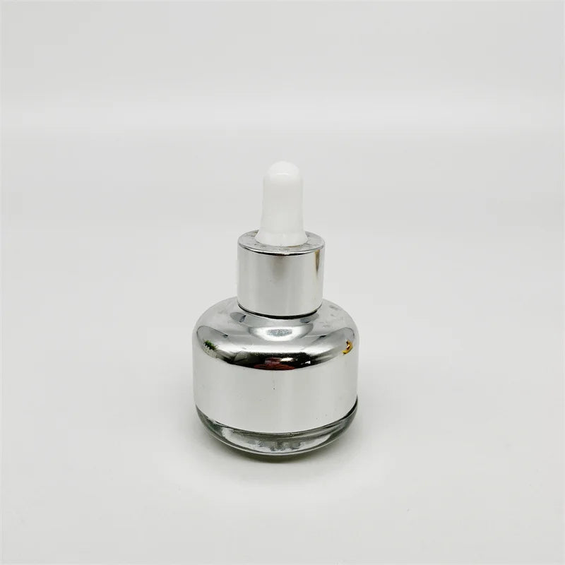 20ml 30ml 40ml 50ml Essential Oil Face Serum Bottles Cap Dropper Bottle Aluminium Gold Silver Dropper With Pressed Dropper