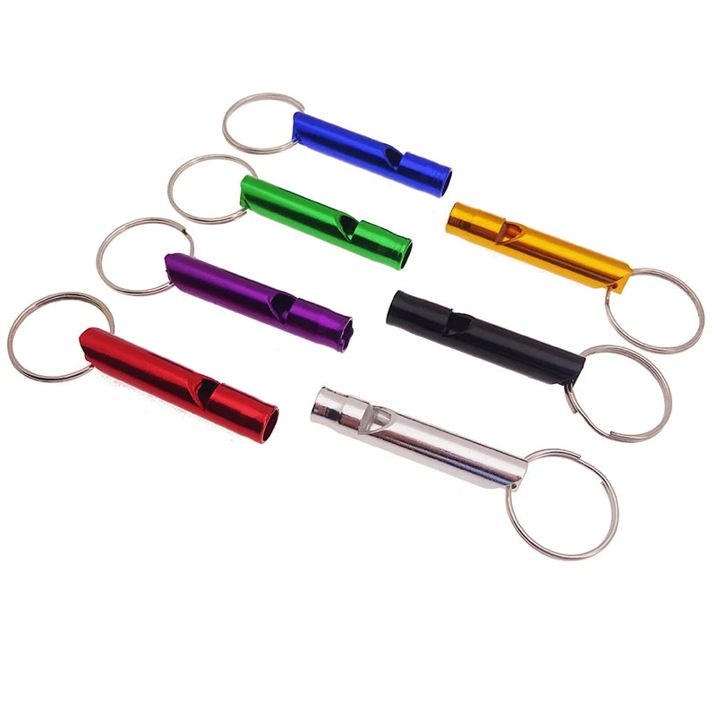 Multifunctional Aluminum Emergency Survival Whistle Keychain for Camping Hiking Outdoor Tools