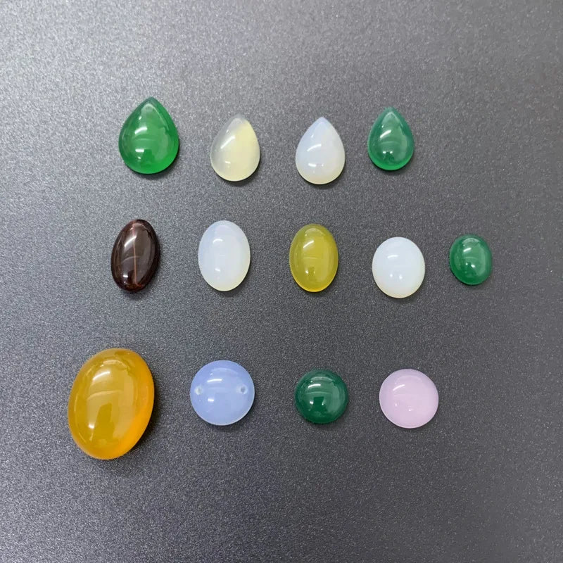Huiying New Gems Stone Cabochon Created Folk Crafts Stone Waterdrop Round Shape Cabochon Price For Necklace Crafts