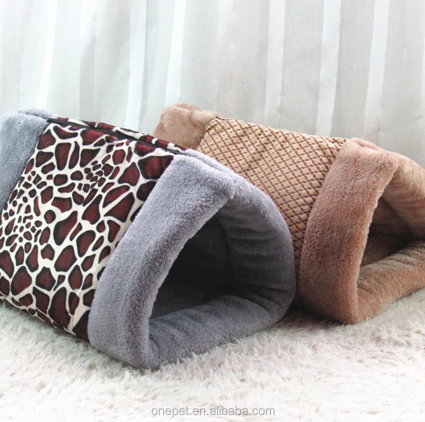 Striped Anti-Slip Design Foldable Cat Cave Bed Pet Bed Accessories
