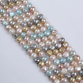 Zhuji Wholesale Natural Side Hole 8-9mm Candy Color Baroque Freshwater Pearl Beads Strands