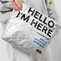 Qetesh Silver Tyvek Paper Bag Customization Waterproof Dupont Insulated Lunch Cooler Bag with Large Capacity
