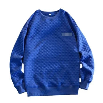 Fitspi Autumn Winter Men's Round Neck Jacquard Sweater Male Letter Casual Long Sleeve Tshirt Bottoming Shirt For