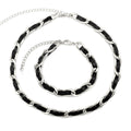 Fashion Necklace and Bangles Bracelets Set Luxury Sliver Color for Women Girl Birthday Jewelry Gift Custom