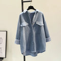 Boutique Wholesale 2025 Spring New Fashionable Corduroy Long Sleeved Medium Long Casual Women's Shirt