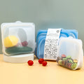 Stand up Airtight Food Grade Silicone Vacuum Compressed Eco-Friendly Leakproof Reusable Freezer Safe Food Storage Bag