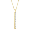 LOZRUNVE Collection 925 Sterling Silver Elegant Baguette Long Bar Stick Gold Necklace Findings Women