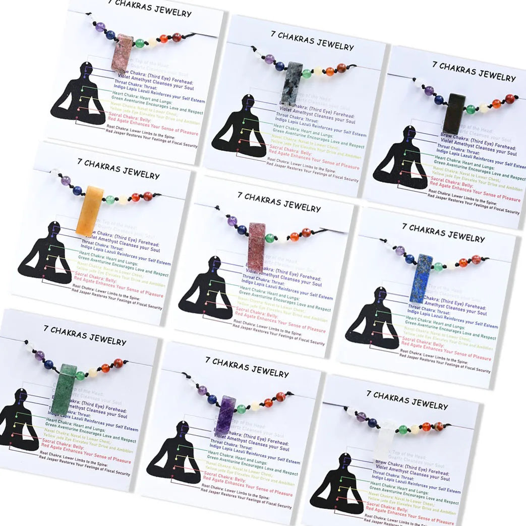 Wholesale Natural Stone Anklet Colorful Crystal Chakra Anklets