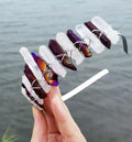 DIY DIY Best sale Two color electroplating natural White purple crystal comb_ Crystal crown Hairband HY