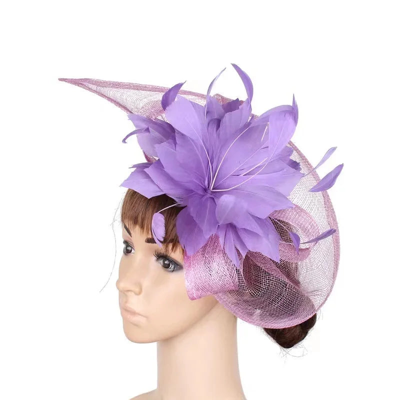 Fashion Hair Comb Costume Party Hair Accessories Elegant Feather Fascinator TopHats Headdress Kentuchy Derby Church Ascot Hats