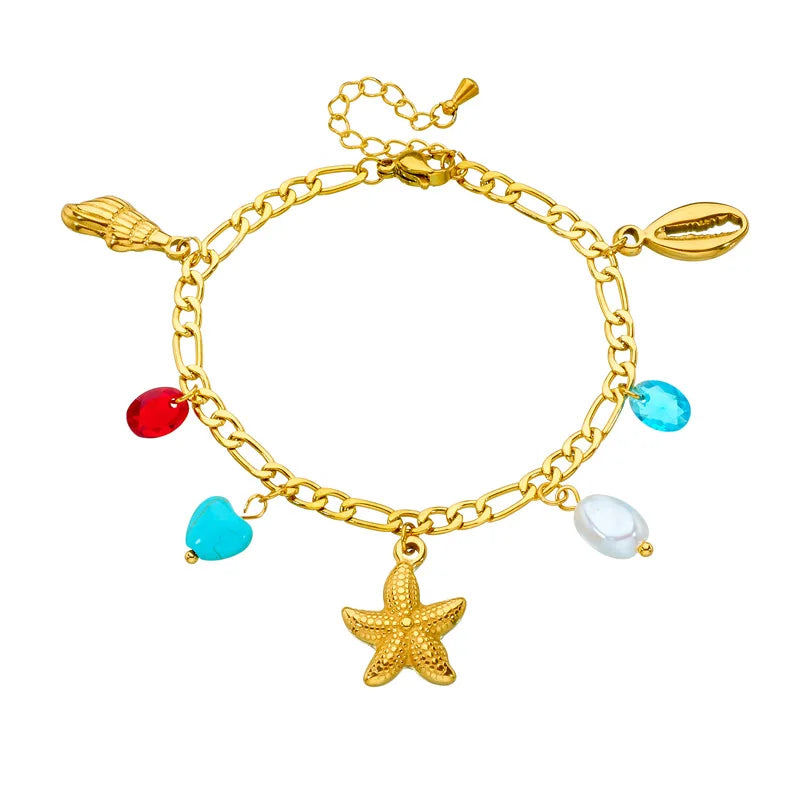 Trendy Women's Gold-Plated Stainless Steel Chain Bracelet with Buddhist Butterfly Design Creative Jewelry