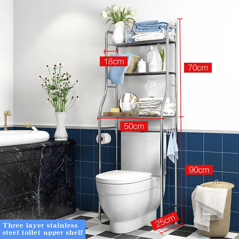 Stainless Steel Toilet Rack Toilet Organizer Rack Bathroom Toilet Shelf Rack