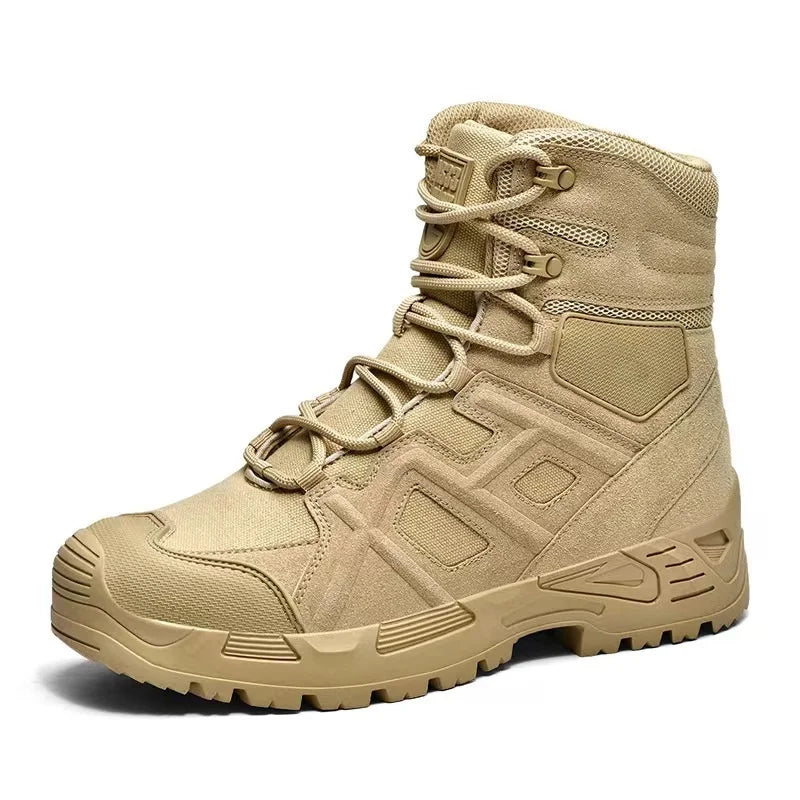 WANZHUO Hot Sell Men's Tactical Leather Ultralight Desert Outdoor Climbing Non-slip Boots