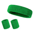 Sport Sweatband Headband and Wristbands Set Terry Cloth Wristbands Athletic Sweat Bands