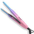Mini 2-in-1 Pink Ceramic Titanium MCH Plate Flat Iron LED Display High-Temperature Straightener Dual Voltage for Household Use