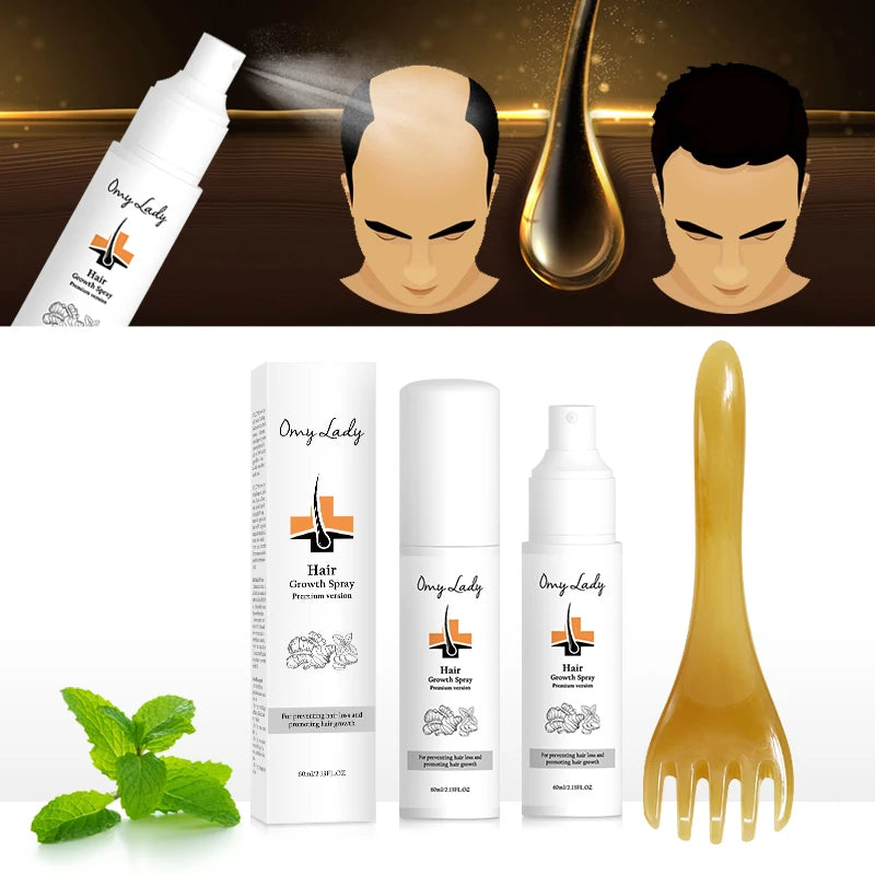 Anti Hair Loss Treatment Serum Ginger Oil Serum Hair Regrowth Care Vitamin B5 Biotin Hair Growth Serum Oil for Men and Women