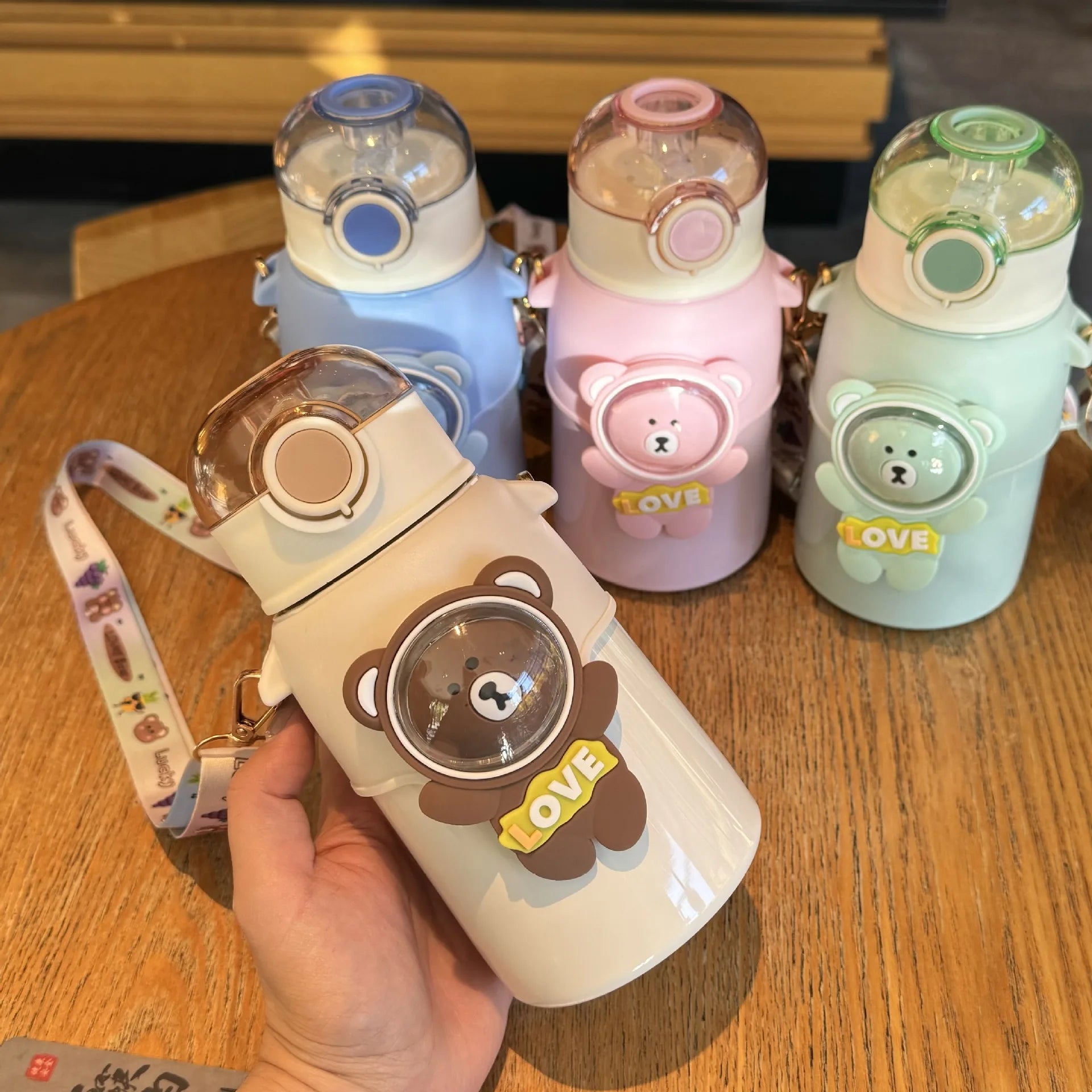 316 Stainless Steel Children's Thermos Cup Large Capacity Custom Double Wall 500 ml Thermal Vacuum Water Bottle with Straw