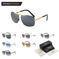 Custom Luxury Square Double Bridge Sunglasses Men Frame Metal Sunglasses