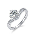 Dainty 925 Sterling Silver Diamond Promise Ring Delicate Moissanite Diamond Women's Wedding Rings Gift for Valentine's Day