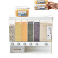 Wall Mounted Kitchen PP Seal Bulk 10KG Rice Cereal Grain Dispenser Divided Storage Bucket Container