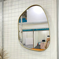 51*72cm Superior Quality Irregular Decorative Mirrors Large Golden Frame Bathroom Wall Mirror with Secure Hook