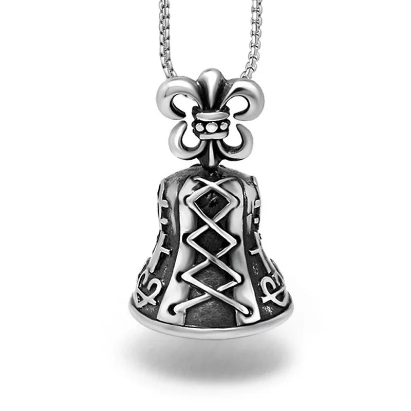 Holiday Spirit Cross Heart Jingle Bell Necklace 316L Stainless Steel Fine Pendants & Charms Christmas Gift for Men and Women