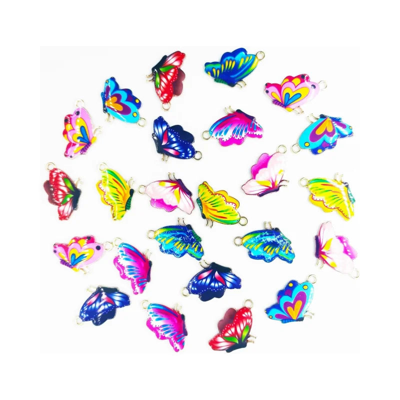 Wholesale 20pcs Women's Cute DIY Bracelet Butterfly Charms Kits for Necklace Bracelets Jewelry Making