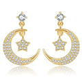 ZUOLA New Arrival Fashion 18K Gold Women Ornaments Earring Zircon Star Moon Earrings Jewelry