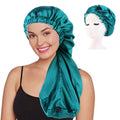 Wholesale Custom Logo Double Layer Silky Satin Bonnet for Long Hair Dredlock Hair Dryer Shower Hats Bonnet With Button for Women