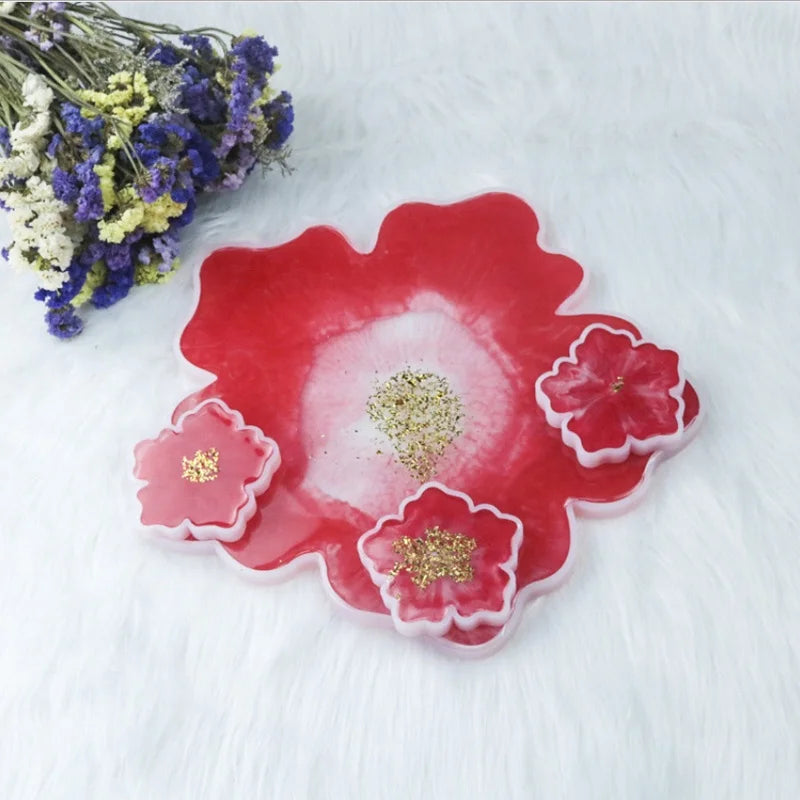 DIY Flower Shape Epoxy Casting Molds Silicone Coaster Resin Molds