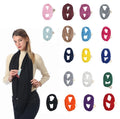 Girls' Cashmere Jersey Loop Scarf with Leaf Dot Bows Patterns Solid Color Pockets Infinity Design
