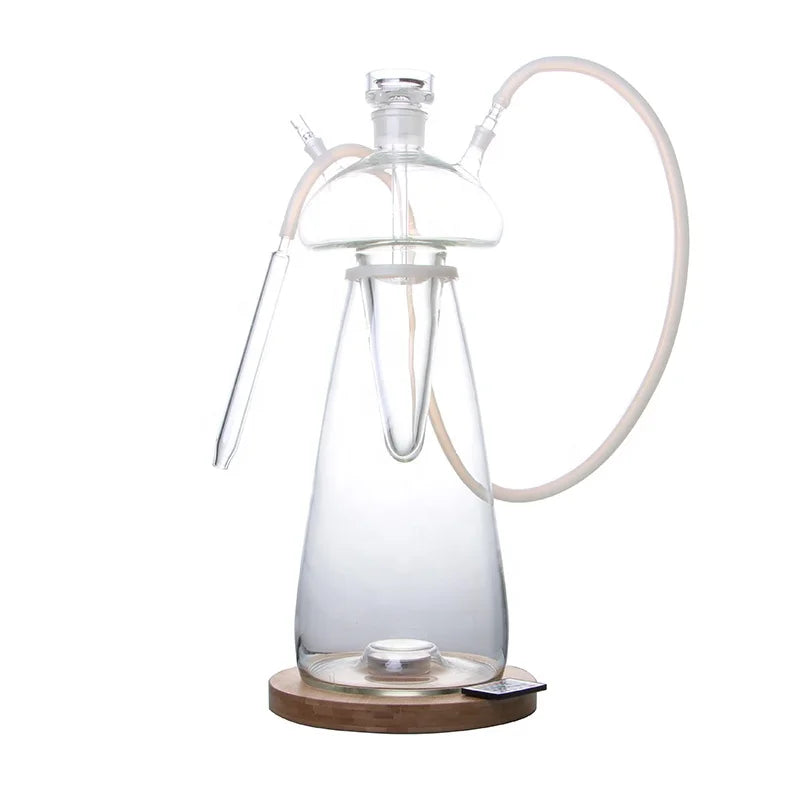 Popular American Large Size Jellyfish Glass Hookah with Led Light and Remote Control Thick Glass Transparent Mushrooms Hookah