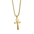 2025 Trendy Popcorn Chain Necklace 18K Gold Plated Stainless Steel Necklace Religious Cross Men's Necklace for Boys