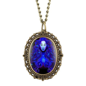 Antique Cameo Style Jewelry Accessories Necklace Clock 12 Zodiac Signs Bronze Quartz Pocket Watches With Chain
