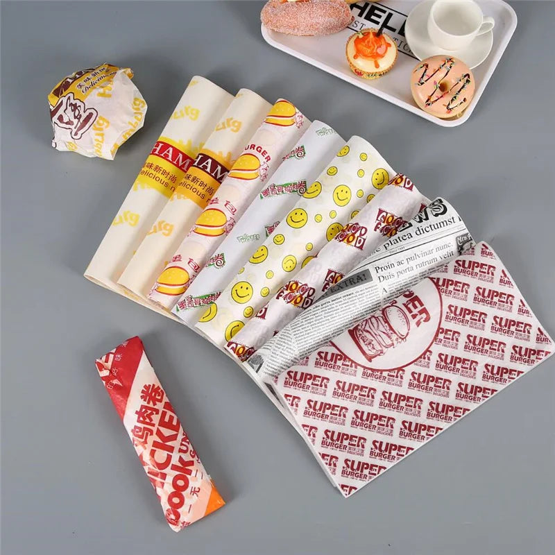 Fast Food Packing Sandwich Wrapping Paper Design Near Me