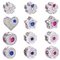 925 Sterling Silver Fashion Full Diamond Heart-Shaped Charm Can Be Used With Snake Bone Bracelet Bead Pendant