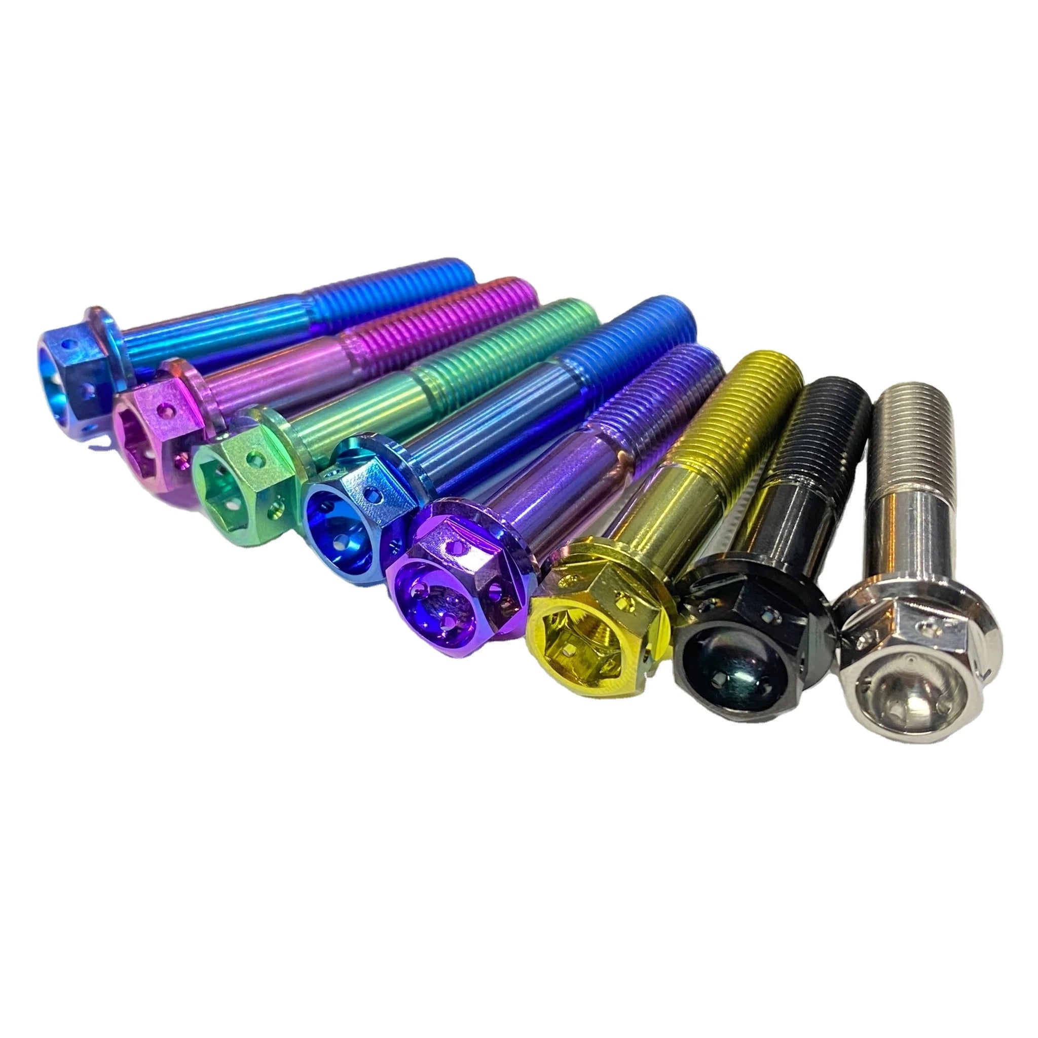 BSTTI High-Performance Titanium Alloy Hex Head Flange Bolt Kit Top Bottom Clamp Yoke Pinch for Motorcycle