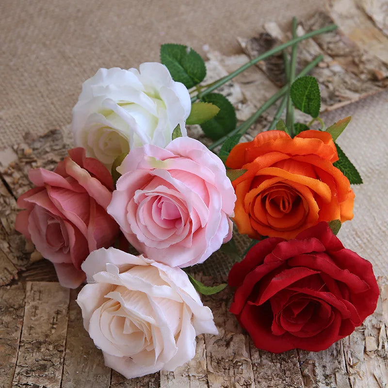 Top Sale Red Velvet Roses 11 Colors Available Decorative Artificial Wholesale Flowers