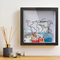 12x12 Inch Adventure Archive Box Travel Shadow Box Ticket Shadow Box With Slot Wooden Keepsake Box Picture Frame