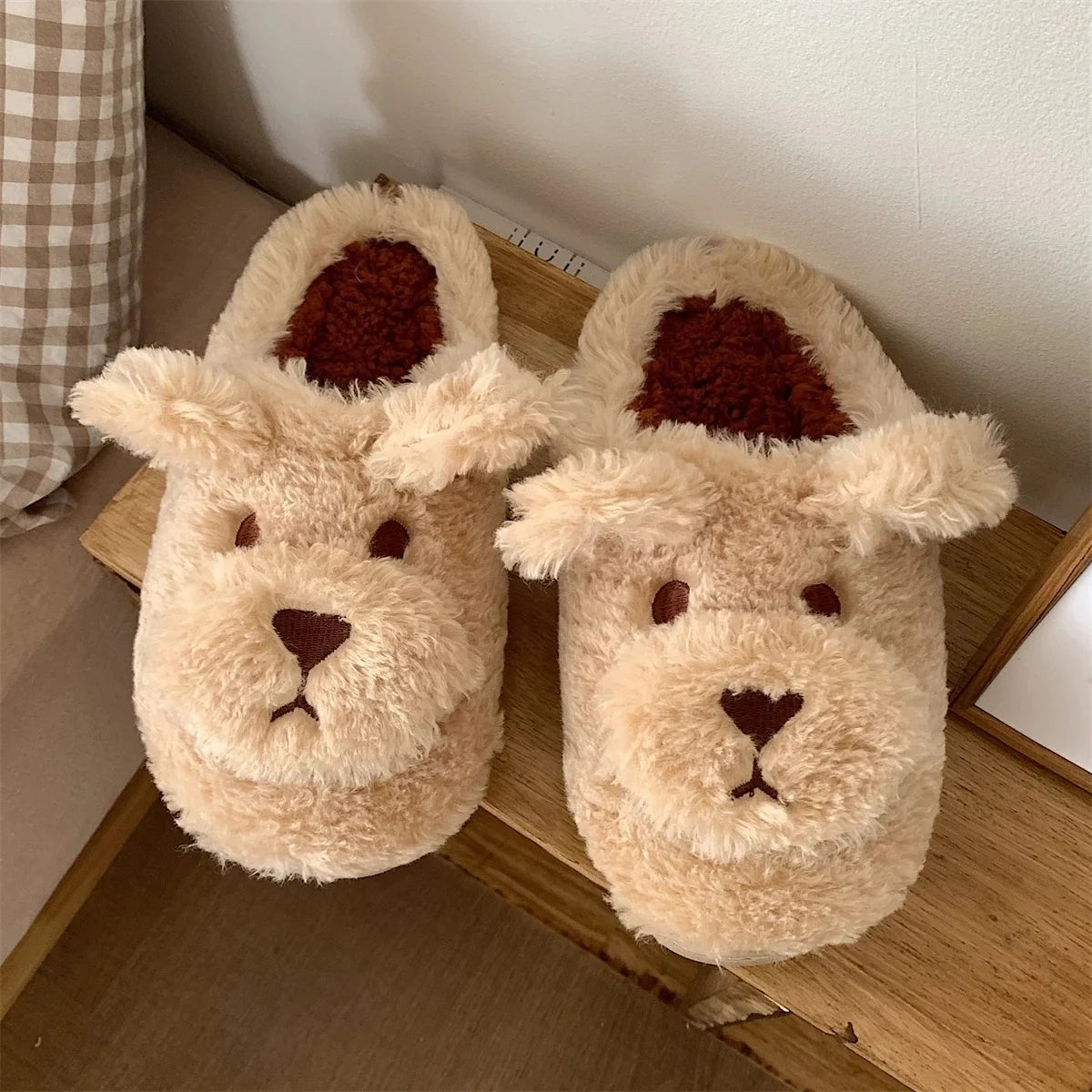 Cute Animal Slipper for Women Girls Fashion Kawaii Fluffy Winter Warm Slippers Woman Cartoon Milk Cow House Slippers Funny Shoes
