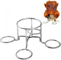Stainless Steel Chicken Roaster Stand Wood BBQ Chicken Rack for Grilled Oven Smoker Oven Smoker Accessory Metal Wood Aprons