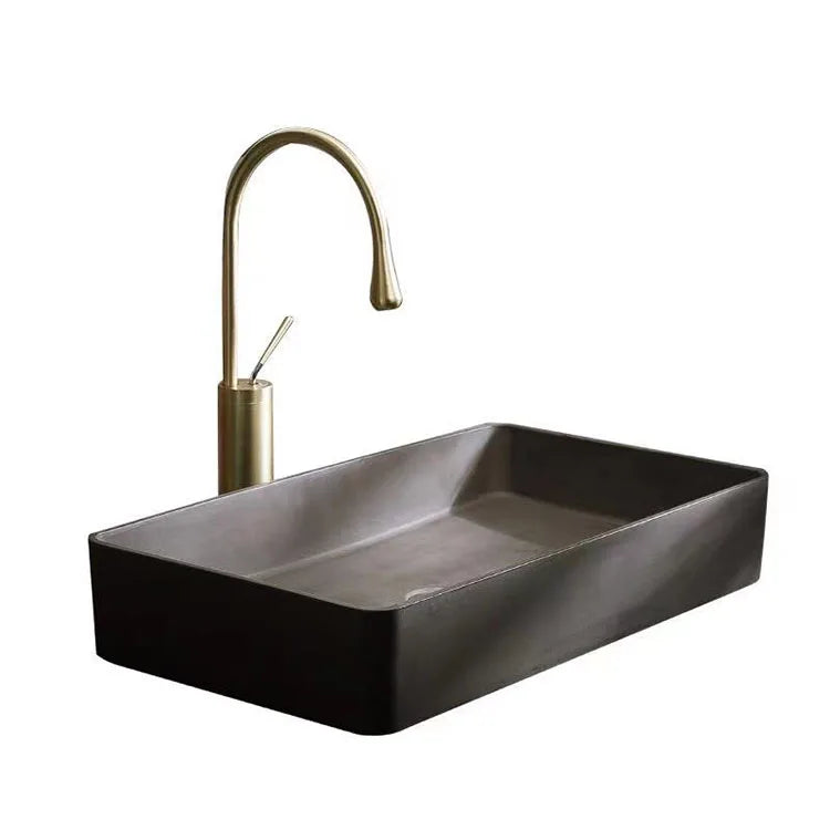 Kast Rectangular Counter Top Grey Bathroom Concrete Basin