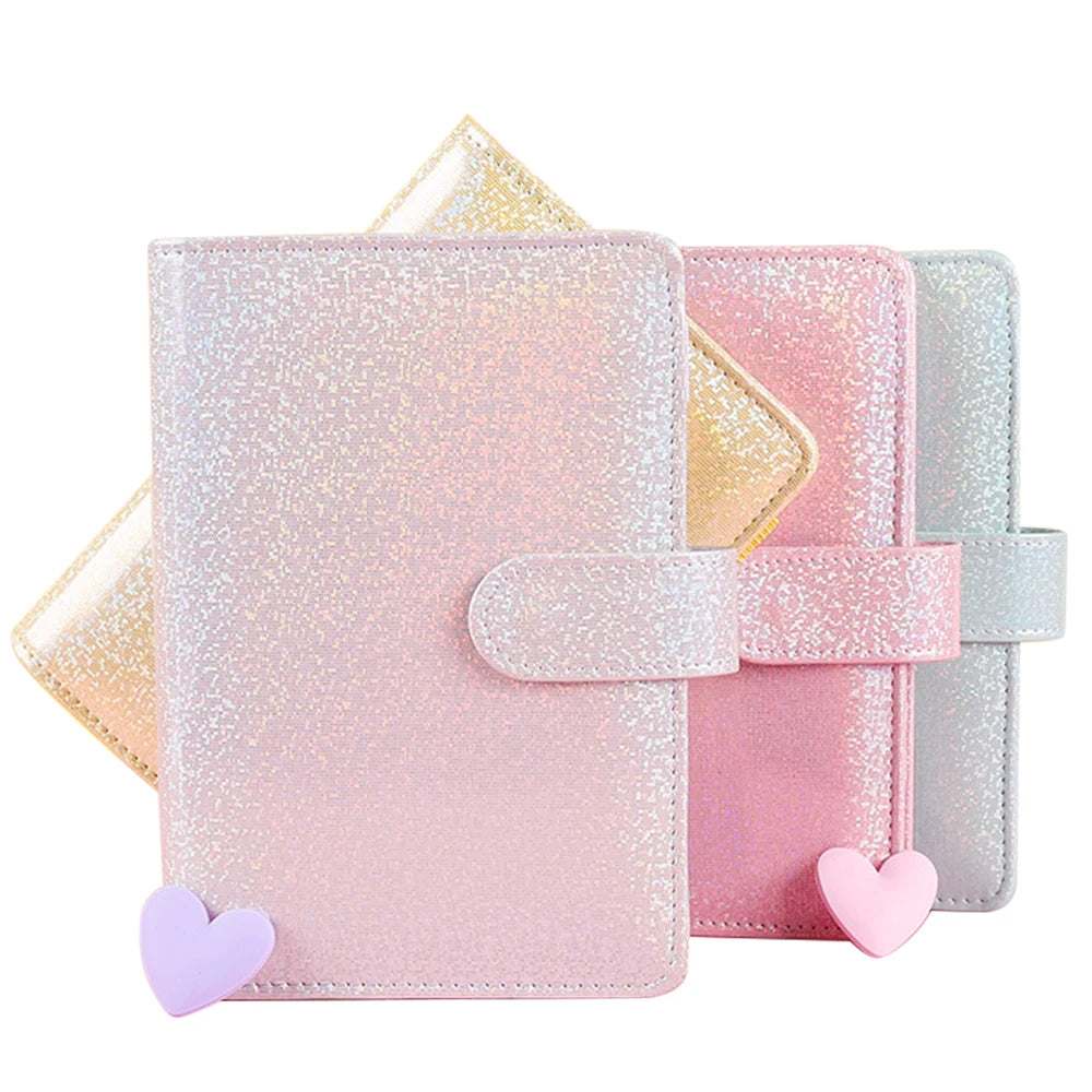 STOCK A6 PU Leather Loose Leaf Personal Budget Binders Planner Notebook Binder Set with Magnetic Buckle Closure
