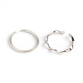 Fashionable 925 Sterling Silver Simple Geometric Twisted Adjustable Engagement Women Ring Jewelry