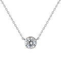 Gemstone Crystal Jewellery Wedding Women Necklace 925 Sterling Silver Necklaces CLASSIC POLIVA Pendant Necklaces Round PSS1960N