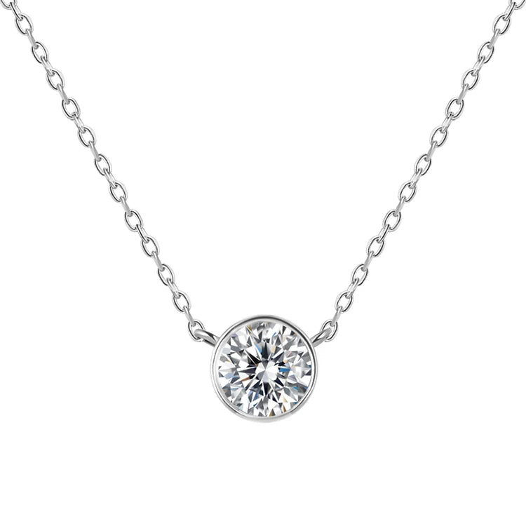 Gemstone Crystal Jewellery Wedding Women Necklace 925 Sterling Silver Necklaces CLASSIC POLIVA Pendant Necklaces Round PSS1960N