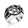 SS8-271R Updated Design Stainless Steel David of Star Ring Top Quality Punk Skull Dragon Claw Pentacle Ring Fashion Jewelry